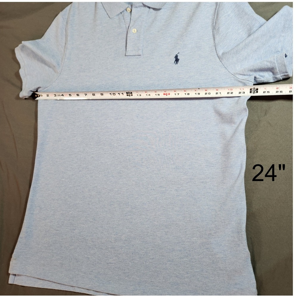 Polo Ralph Lauren Classic Fit Polo in Heathered Light Blue Size Large - Picture 5 of 7